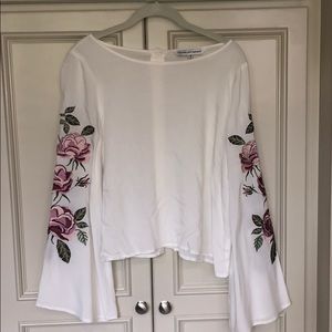 Cupcakes and Cashmere ivory bell sleeve blouse